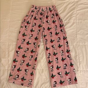 munki munki Pink Snoopy Holiday Pajama Bottoms